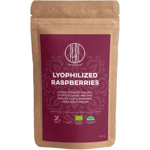 BrainMax Pure Lyophilized Raspberries, Lyofilizované maliny, BIO, 45 g *CZ-BIO-001 certifikát