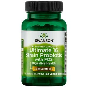 Swanson Dr.Stephen Langer's Ultimate 16 probiotických kmenů v komplexu s prebiotiky FOS (podpora trávení), 60 rostlinných kapslí Doplněk stravy