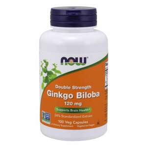 Now® Foods NOW Ginkgo Biloba Double Strenght, 120 mg, 100 rostlinných kapslí Doplněk stravy