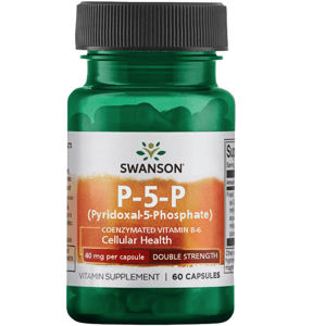 Swanson Vitamin B6 P-5-P, 40 mg, (vitamin B6), 60 kapslí Doplněk stravy