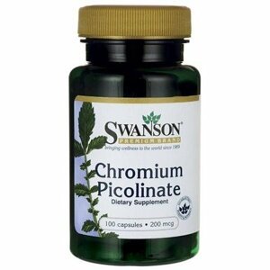 Swanson Chromium Picolinate, 200mcg, 100 kapslí Doplněk stravy