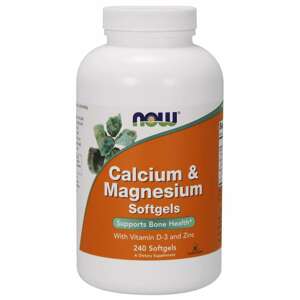 Now® Foods NOW Calcium & Magnesium, with Vitamin D-3 and Zinc, Vápník + Hořčík + Vitamín D3 a Zinek, 240 softgelových kapslí Doplněk stravy