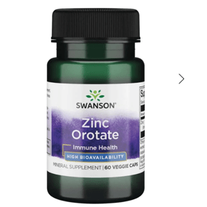 Swanson Zinc Orotate, Zinek Orotát, 10mg, 60 kapslí Doplněk stravy