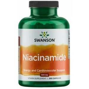 Swanson Nikotinamid Vitamín B3 (Niacinamide), 500 mg, 250 kapslí Doplněk stravy
