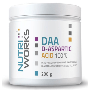NutriWorks DAA D-Aspartic Acid, kyselina d-Asparagová, 200g Doplněk stravy