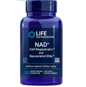 Life Extension Optimized NAD+ Cell Regenerator™ and Trans-Resveratrol, Nikotinamid a Trans-Resveratrol, 30 rostlinných kapslí Doplněk stravy