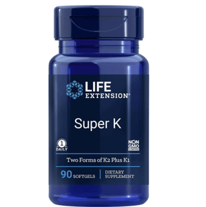 Life Extension Super K, Vitamin K1, K2 (MK-4 and MK-7), 90 softgel kapslí Doplněk stravy
