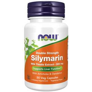 Now® Foods NOW Double Strength Silymarin milk thistle extract (extrakt z ostropestřce s artyčokem a pampeliškou), 300 mg, 50 rostlinných kapslí Doplněk stravy