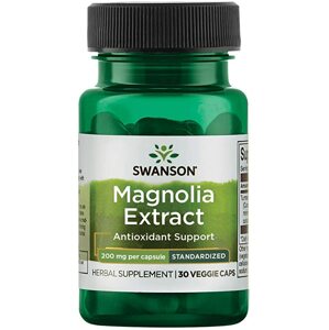 Swanson Magnolia Extract (extrakt z magnólie), 200 mg, 30 rostlinných kapslí