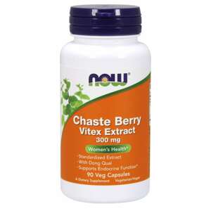 Now® Foods NOW Chaste Berry Vitex Extract (Drmek obecný), 300 mg, 90 rostlinných kapslí Doplněk stravy