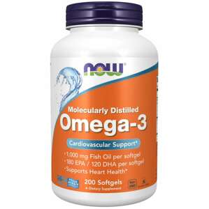 Now® Foods NOW Omega-3, molekulárně destilované, 200 softgelových kapslí Doplněk stravy