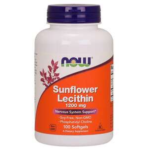 Now® Foods NOW Sunflower Lecithin (slunečnicový lecitin), 1200 mg, 100 softgelových kapslí Doplněk stravy
