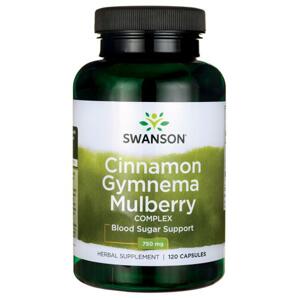Swanson Cinnamon Gymnema Mulberry Complex (komplex moruše, skořice, gymnema), 120 kapslí Doplněk stravy