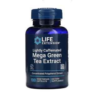 Life Extension Caffeinated Mega Green Tea Extract, extrakt ze zeleného čaje, 100 rostlinných kapslí