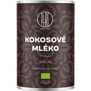 BrainMax Pure Kokosové mléko 17% tuku, BIO, 400 ml *CZ-BIO-001 certifikát