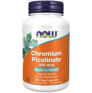 Now® Foods NOW Chromium Picolinate, 200 mcg, 250 rostlinných kapslí Doplněk stravy