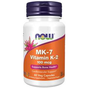 Now® Foods NOW MK-7 Vitamin K2, 100 mcg, 60 rostlinných kapslí Doplněk stravy