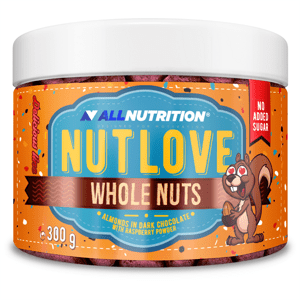 Nutlove Wholenuts - Almonds In Dark Chocolate With Raspberry
