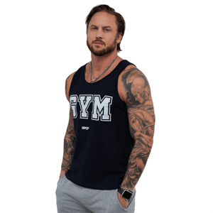 Muži Tank Top Gym Navy Blue